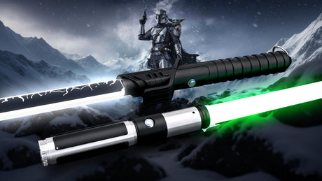 Seven Jedi lightsaber fighting forms shown with different combat styles
