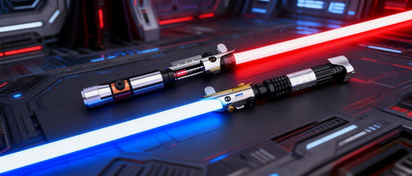 Jedi and Sith lightsabers showing the difference between light and dark side weapons